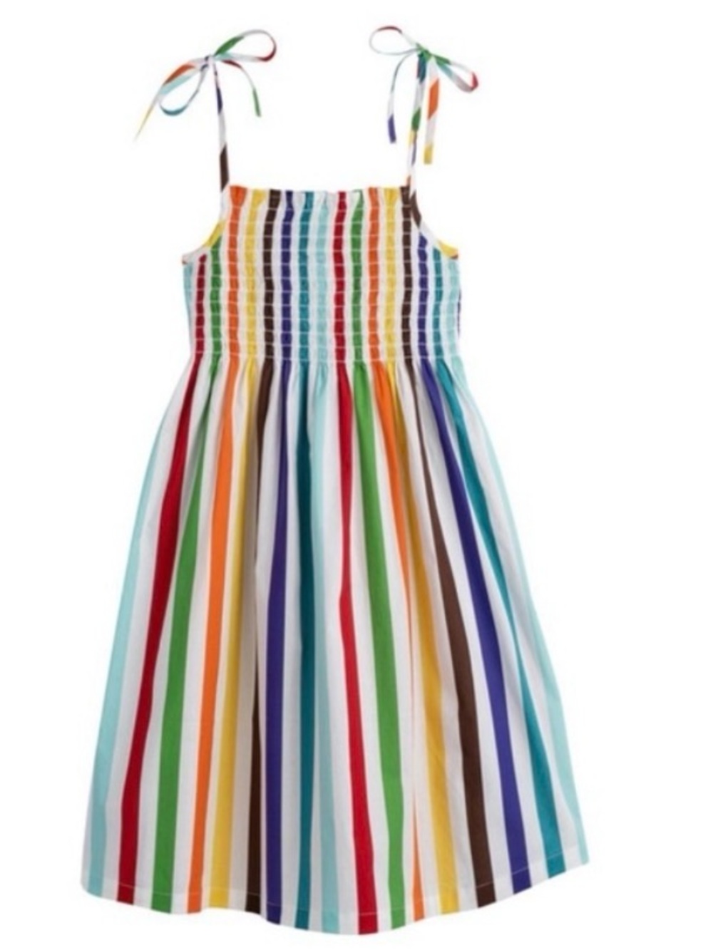 Caroline Constas x Maisonette Rainbow Stripe Tie-Shoulder Dress